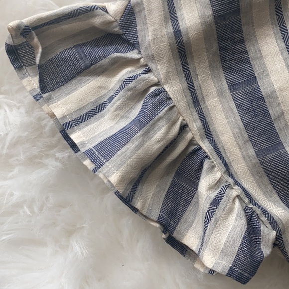 Never worn!    Blue and white striped romper - Picture 3 of 8